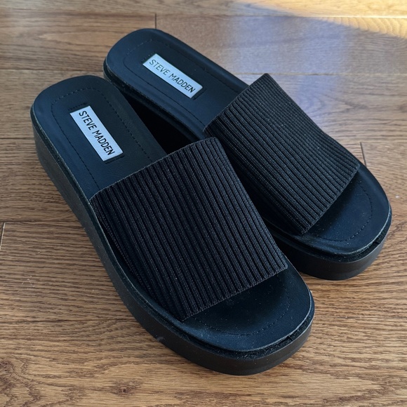 Steve Madden Balanced Mules Black - Picture 1 of 3